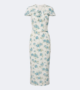 Caped floral silk midi dress | Alessandra Rich
