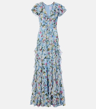 Floral ruffled silk gown | Carolina Herrera