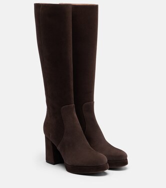 Fawcette VLogo suede knee-high boots | Valentino Garavani