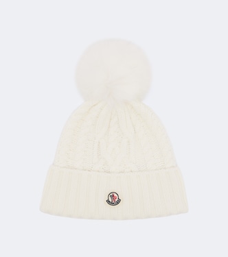Logo cable-knit wool and cashmere beanie | Moncler