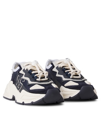 DG leather-trimmed sneakers | Dolce&Gabbana Kids