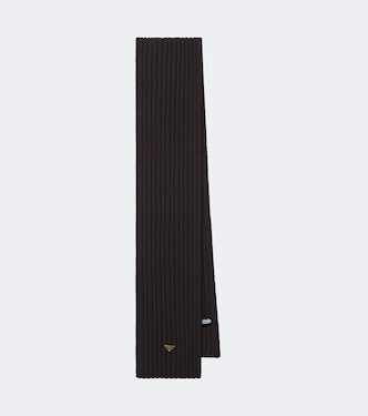 Ribbed-knit virgin wool scarf | Prada
