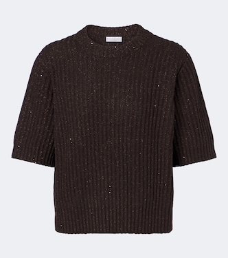 Ribbed-knit cashmere and wool-blend sweater | Brunello Cucinelli