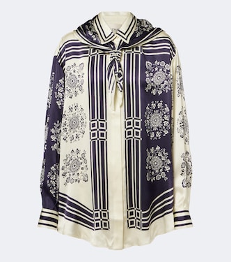 Banderra scarf-detail printed silk shirt | Alémais