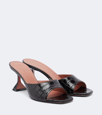 Lupita croc-effect leather mules | Amina Muaddi
