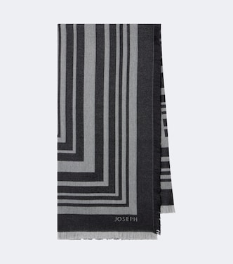 Neoma fringed jacquard virgin wool scarf | Joseph