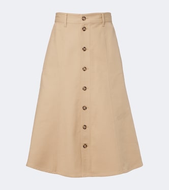 Cotton and wool twill midi skirt | Polo Ralph Lauren
