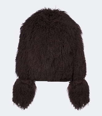Vespera suede-trimmed shearling jacket | De La Vali