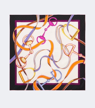Printed silk twill scarf | Gucci