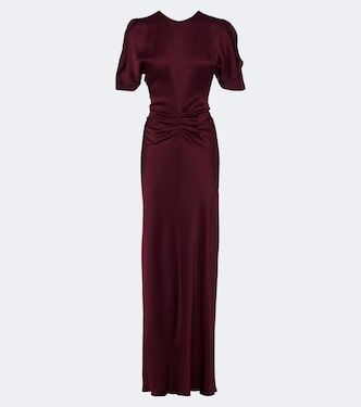 Isabella gathered crêpe satin gown | Victoria Beckham