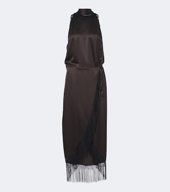 Lula fringed asymmetric silk maxi dress | SIR
