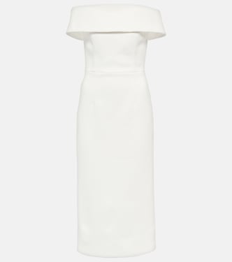 Robe de mariée Amore à encolure bardot en crêpe | Rebecca Vallance