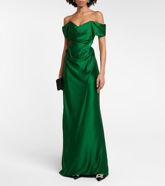 green emerald velvet dress Ladivine Dress CD0203 main image 1