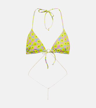 Embellished printed bikini top | Bananhot