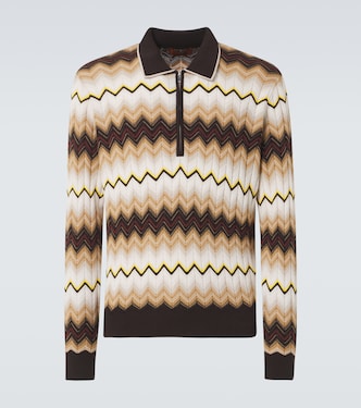 Zigzag cotton and wool half-zip sweater | Missoni