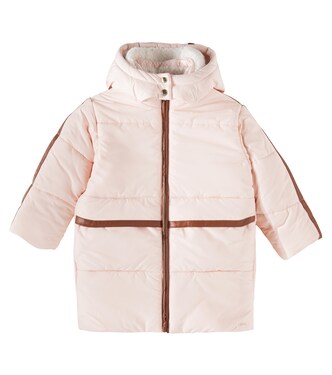 Faux leather-trimmed puffer coat | Chloé Kids