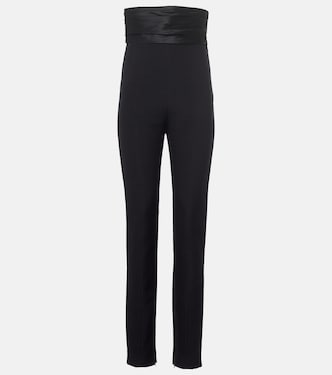 Pantalones slim Lenro de tiro alto con satén | Khaite