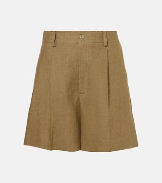 Tracy pleated linen shorts | Ralph Lauren Collection