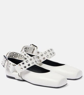 Embellished leather ballet flats | Alaïa