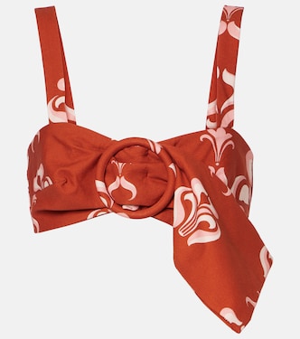 Printed cotton crop top | Adriana Degreas