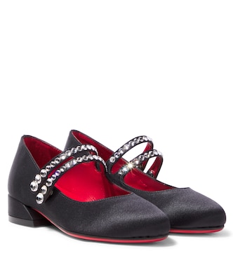 Jane Fille satin crêpe Mary Jane flats | Christian Louboutin Kids