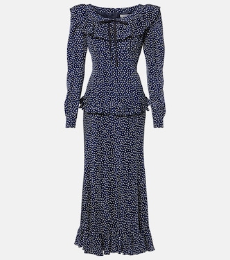 Polka-dot printed silk maxi dress | Alessandra Rich