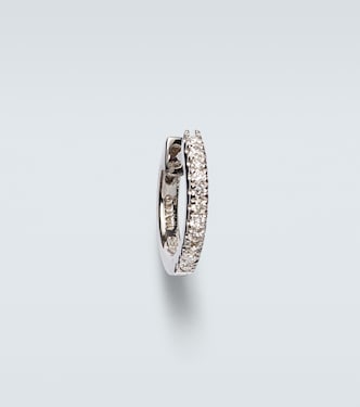 14kt white gold single earring with diamonds | Mateo