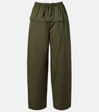 Peplum cotton tapered pants | Alaïa