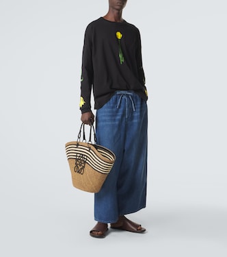 Paula's Ibiza floral cotton T-shirt in black - Loewe | Mytheresa