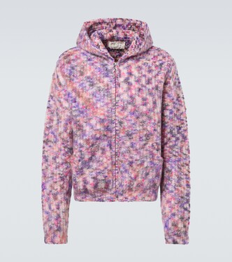 Hooded wool, mohair, and cotton-blend cardigan | ERL