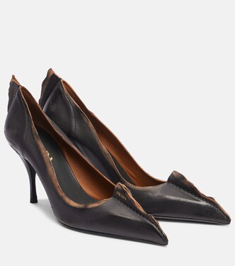 Antiqued 85 leather pumps | Prada
