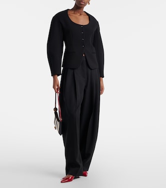 Man's virgin wool wide-leg pants in black - Jacquemus | Mytheresa