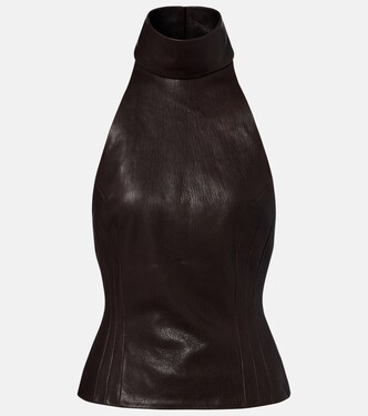 Halterneck leather top | Magda Butrym