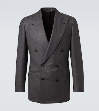 Double-breasted wool suit jacket | Saman Amel
