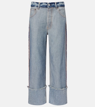 Deconstructed embellished straight jeans | Acne Studios