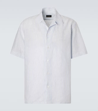 Camicia bowling in lino a righe | Brioni