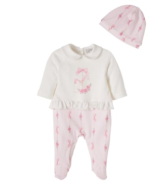 Baby Set aus Strampler und Mütze aus Jersey | Monnalisa