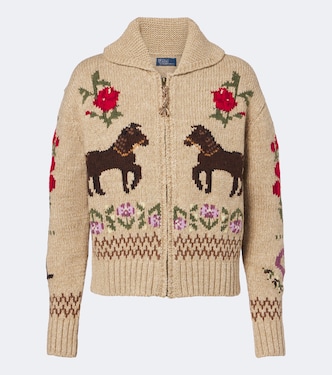 كارديغان من الصوف والقطن بحبكة إنتارسيا وبسحاب | Polo Ralph Lauren