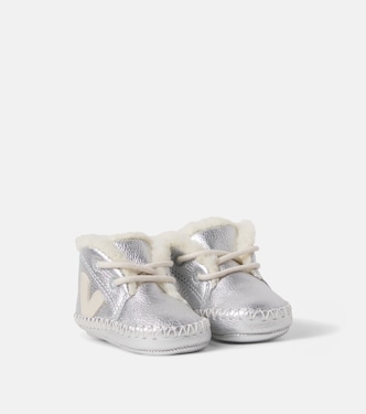 Baby Light ZZ metallic leather booties | Veja Kids