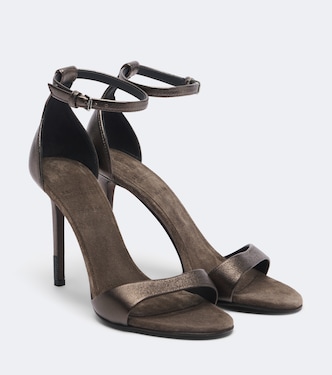 Monili metallic leather sandals | Brunello Cucinelli