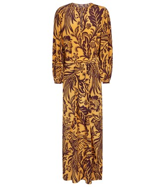 Robe longue Traditional Landscape en soie à fleurs | Johanna Ortiz