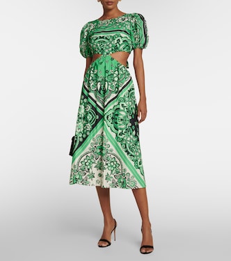 red valentino cotton dress Cotton-blend poplin midi dress in green - RED Valentino