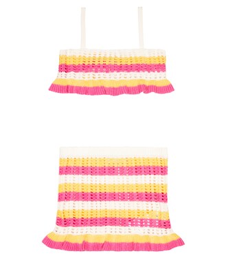 Striped crochet top and skirt | Monnalisa