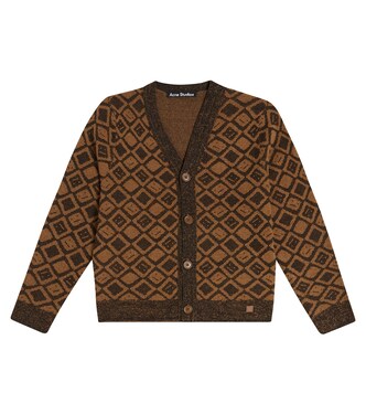 Face Tiles wool and cotton cardigan | Acne Studios Kids