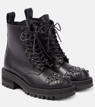 Embellished leather biker boots  | Junya Watanabe