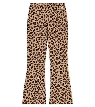 Leopard-print jersey flared pants | Monnalisa