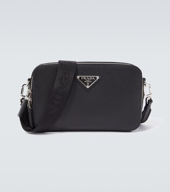 Brique leather crossbody bag | Prada