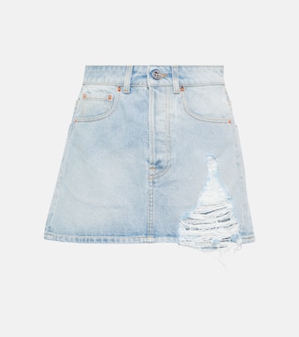 Distressed denim miniskirt | Vetements