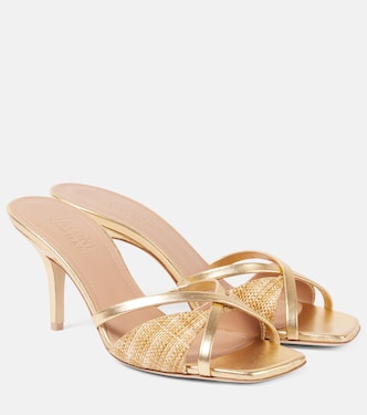 Penn 70 raffia leather-lined mules | Malone Souliers