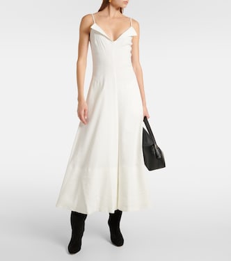 chinese dress ladies KOS LINEN DRESS WHITE
